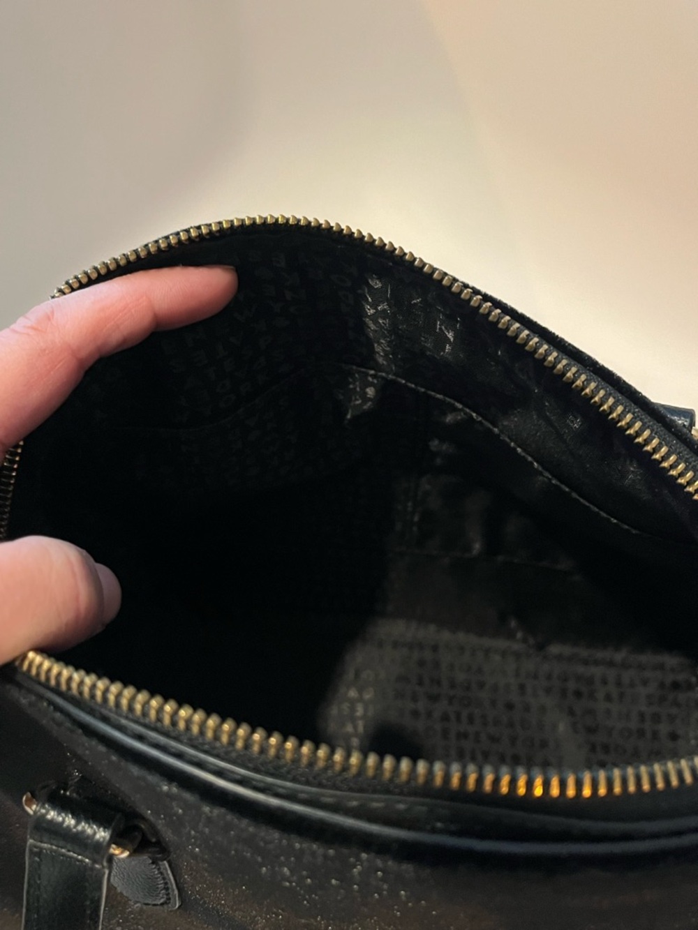 kate spade Black Pearl-Accent Velvet Satchel - Picture 7 of 7